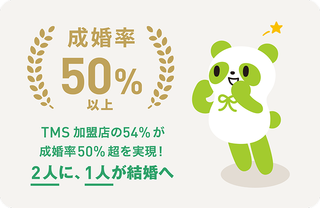 成婚率50%以上